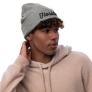 Florida Grey Ribbed Knit Beanie