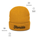 Florida Mustard Ribbed Knit Beanie
