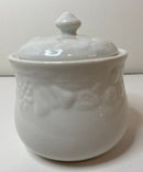 Gibson White Fruit Embossed Sugar Bowl