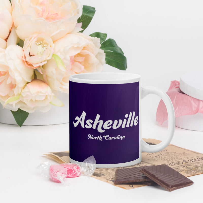Asheville NC Purple Glossy Mug