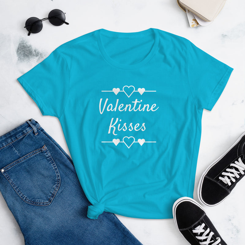 Valentine Kisses Blue Women's T-Shirt